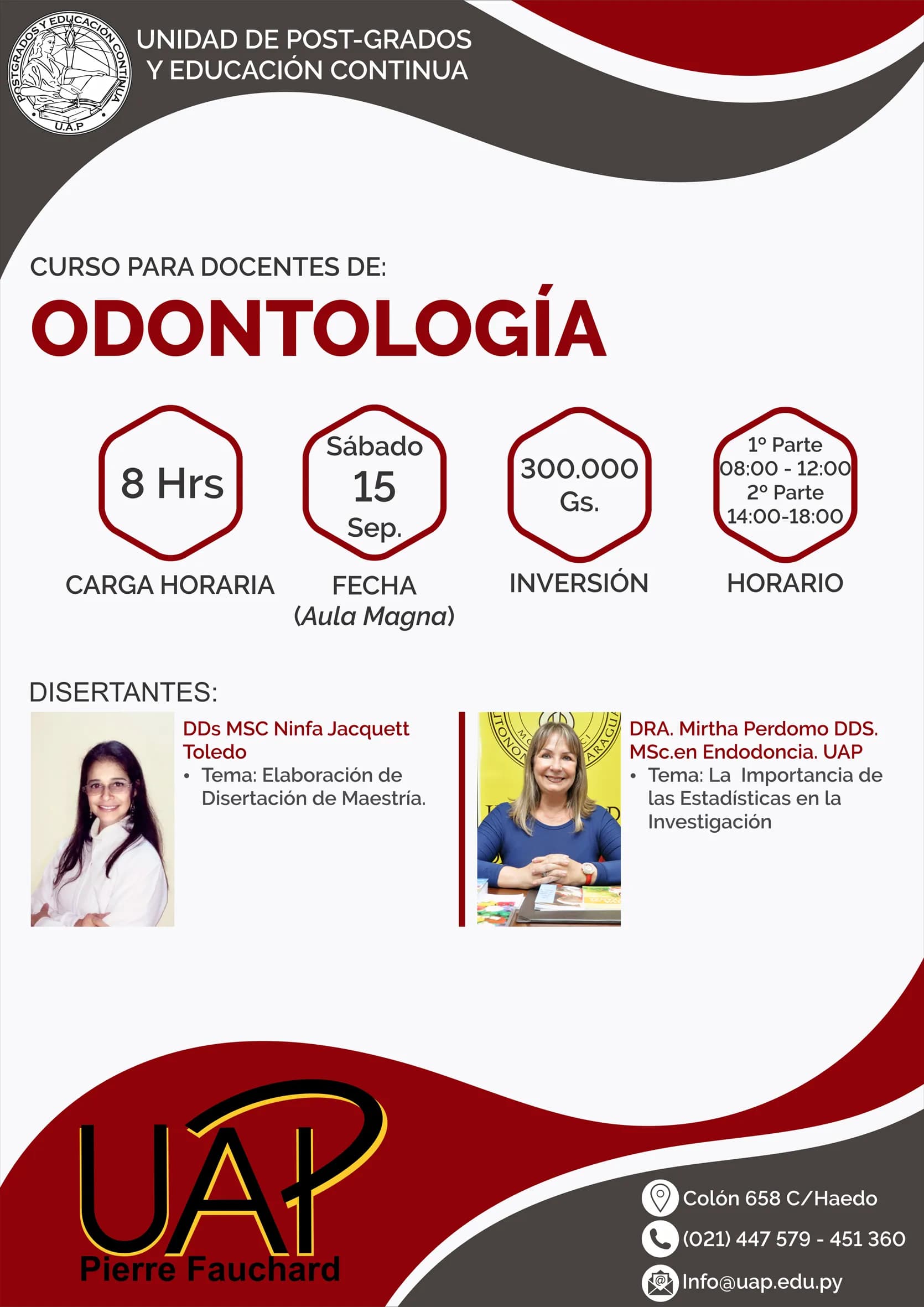 Curso para docentes de Odontología.